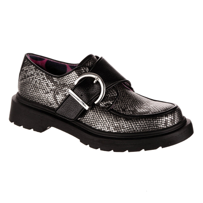 irregular choice Coz Of You | Black Buckle Brogue Flat Shoes | Irregular Choice