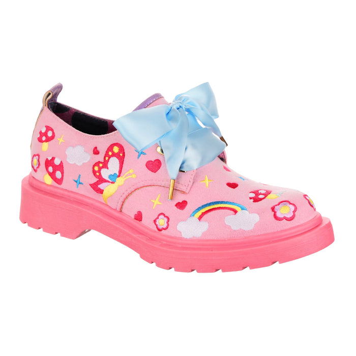 irregular choice Dear Diary | Pink Lace Up Rainbow Brogues | Irregular Choice