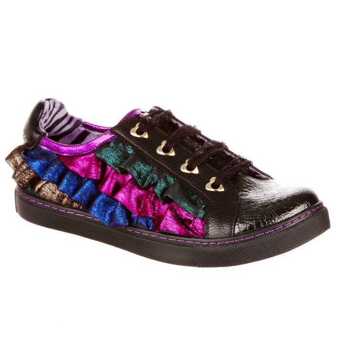 irregular choice Frilly Casual Dark Metallic Trainers | Hot Like Honey