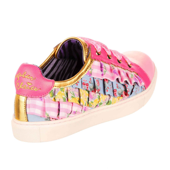 Irregular Choice Frilly Casual Floral Cottagecore Trainers | Hot Like Honey