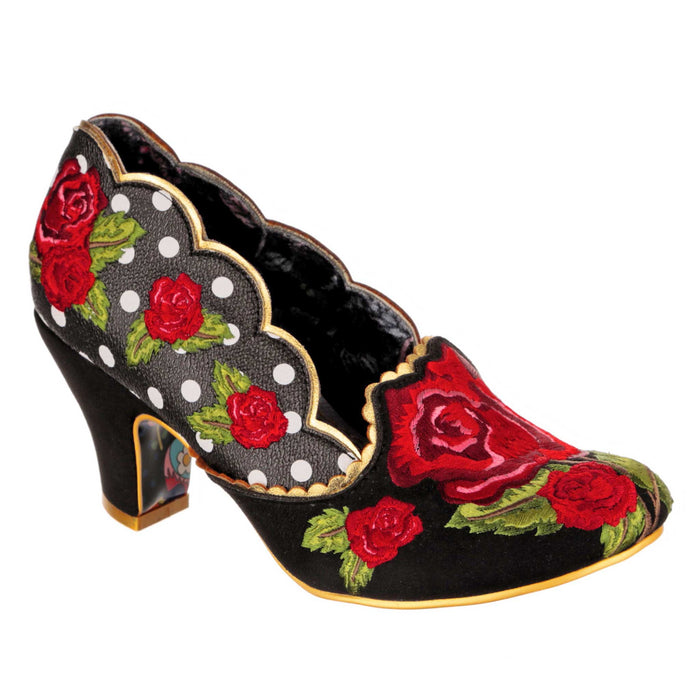 irregular choice Irregular Choice Black Occasion Wear Red Floral Embroidery Mother Of The Bride Mid Heel Shoes | Rose To The Occasion irregular choice Irregular Choice Black Occasion Wear Red Floral Embroidery Mother Of The Bride Mid Heel Shoes | Rose To The Occasion