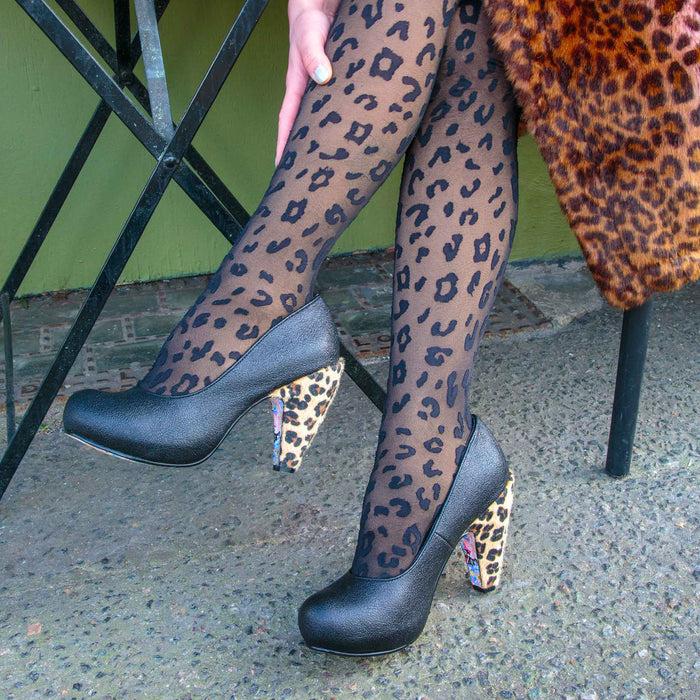 Irregular Choice Irregular Choice Black Round Toe Platform Curved High Heel Shoes | In For The Thrill