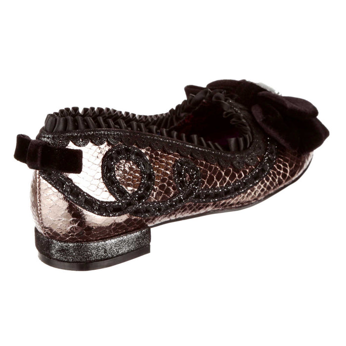 Irregular Choice Irregular Choice Metallic Black Plush Bow With Victorian Style Cameo Decoration | Cameo Court