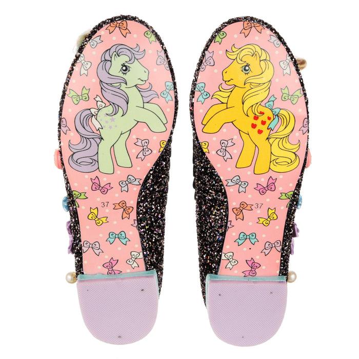 Irregular Choice Irregular Choice X My Little Pony Black Glitter Slip On Ballet Flats Dreamy Maximalist Kawaii Unisex Shoes Playful Ponies
