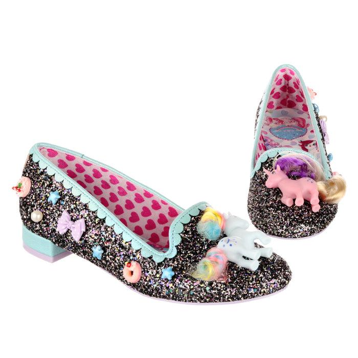 irregular choice Irregular Choice X My Little Pony Black Glitter Slip On Ballet Flats Dreamy Maximalist Kawaii Unisex Shoes Playful Ponies