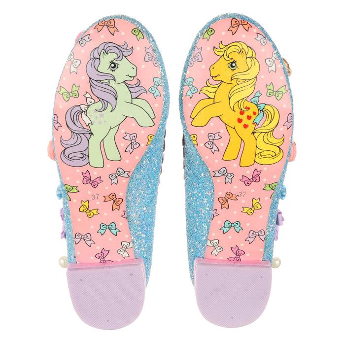 Irregular Choice Irregular Choice X My Little Pony Blue Glitter Slip On Ballet Flats Dreamy Pastel Unisex Shoes Playful Ponies