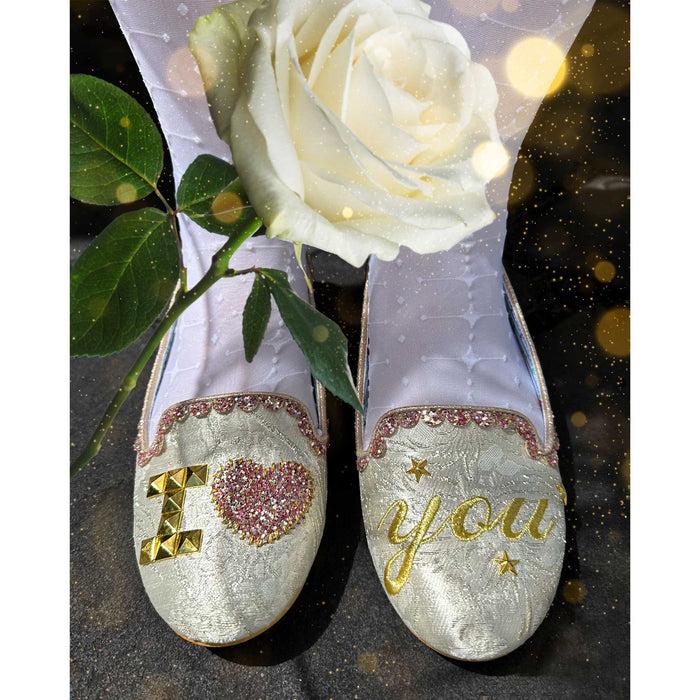 Irregular Choice Luv Ya | Slip On Flat Bridal Shoes | Irregular Choice
