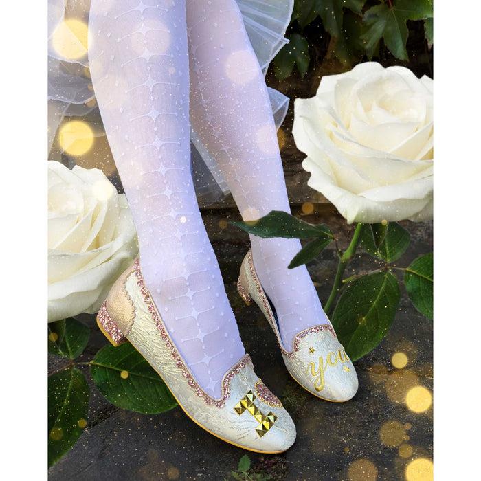 Irregular Choice Luv Ya | Slip On Flat Bridal Shoes | Irregular Choice