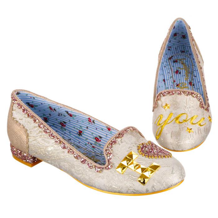 irregular choice Luv Ya | Slip On Flat Bridal Shoes | Irregular Choice