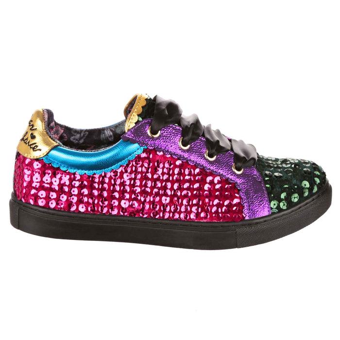 Irregular Choice Multicolour Ribbon Lace Up Tennis Shoe Trainers | Wasabi Wanderer