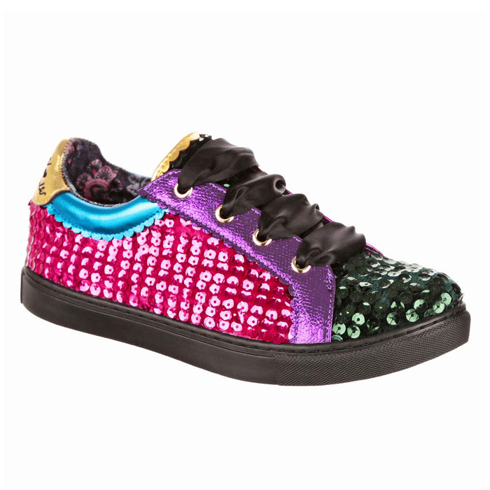 irregular choice Multicolour Ribbon Lace Up Tennis Shoe Trainers | Wasabi Wanderer