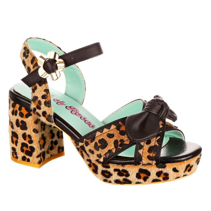 irregular choice Platform Leopard Print Cross Strap Block Heel Sandals | Summer Stroll