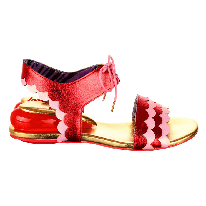 Irregular Choice Red Open Toe Love Heart Low Heel Summer Sandals | Brave Heart