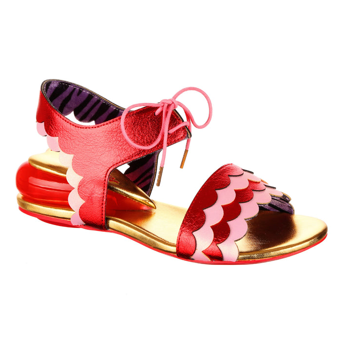 irregular choice Red Open Toe Love Heart Low Heel Summer Sandals | Brave Heart