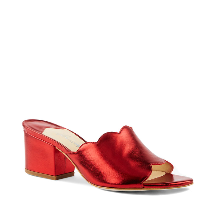 isa tapia Chiqui Metallic Red Leather