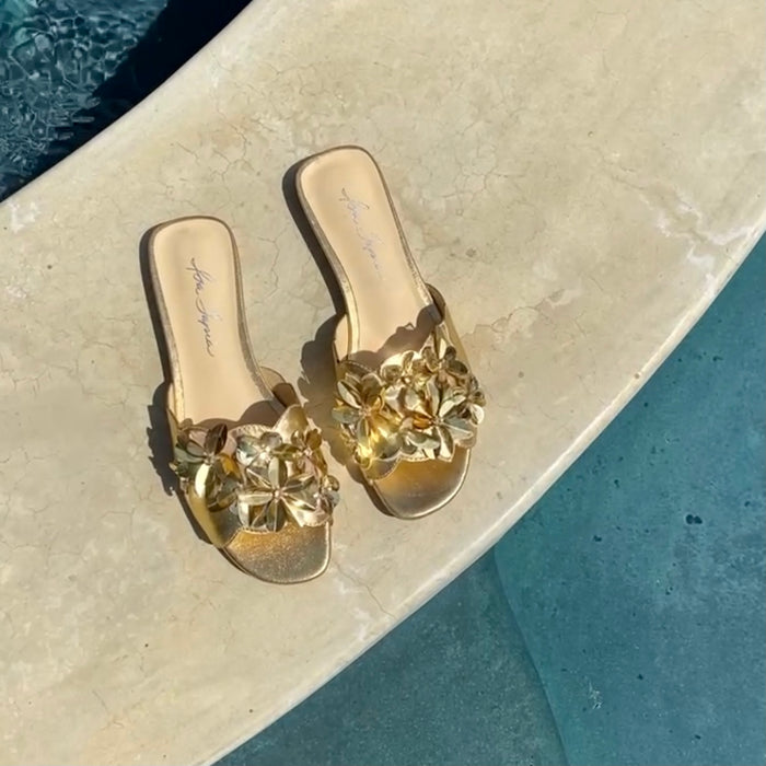 Isa Tapia Neva Gold Sequin Flower