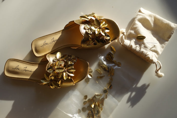 Isa Tapia Neva Gold Sequin Flower