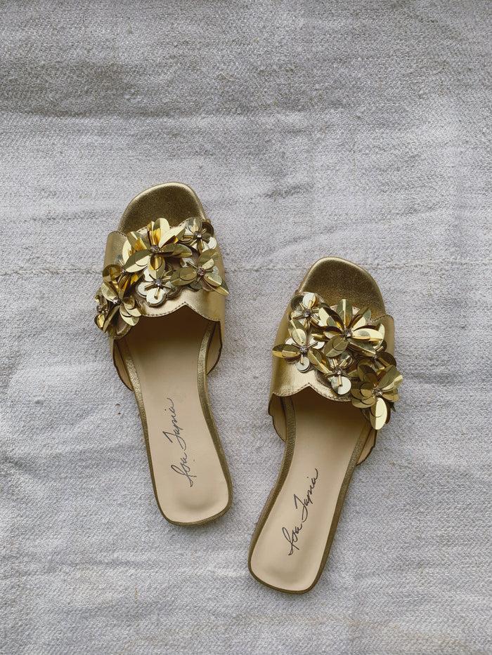Isa Tapia Neva Gold Sequin Flower