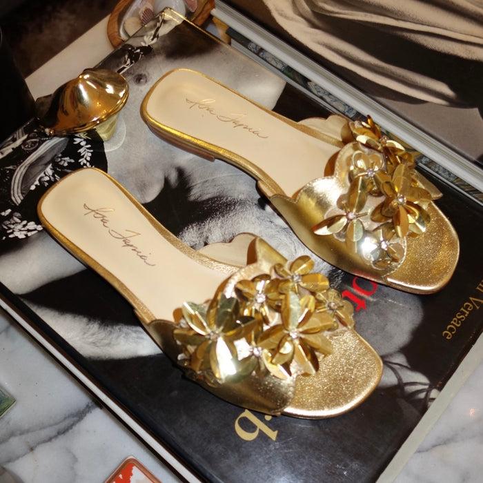 isa tapia Neva Gold Sequin Flower