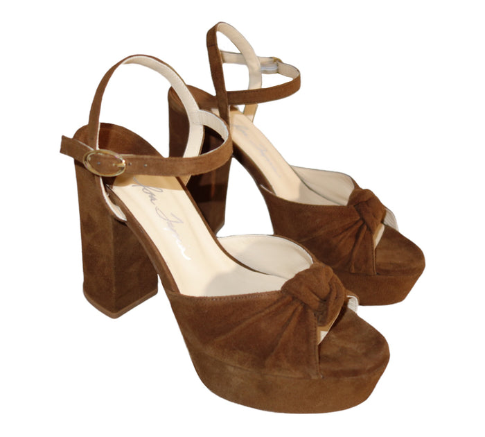 Isa Tapia Macarena Chocolate Brown Kid Suede Platform