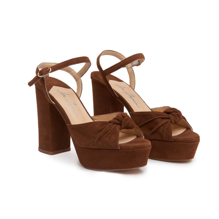 Isa Tapia Macarena Chocolate Brown Kid Suede Platform