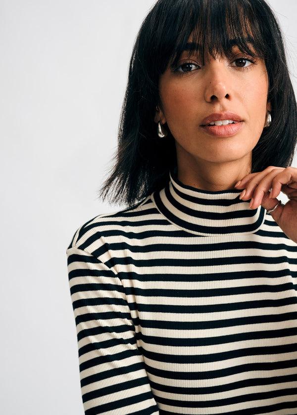 isaac mizrahi new york 3/4 Sleeve Turtleneck Rib Top