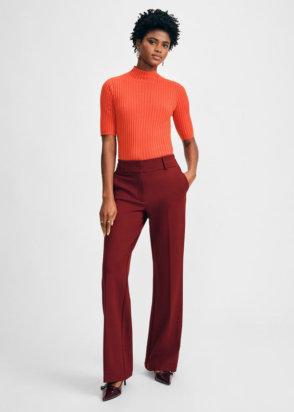 isaac mizrahi new york Classic Rib Mock Neck Sweater