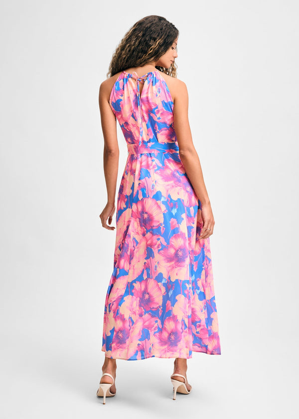 Isaac Mizrahi New York Halter Tie Waist Ankle Length Dress