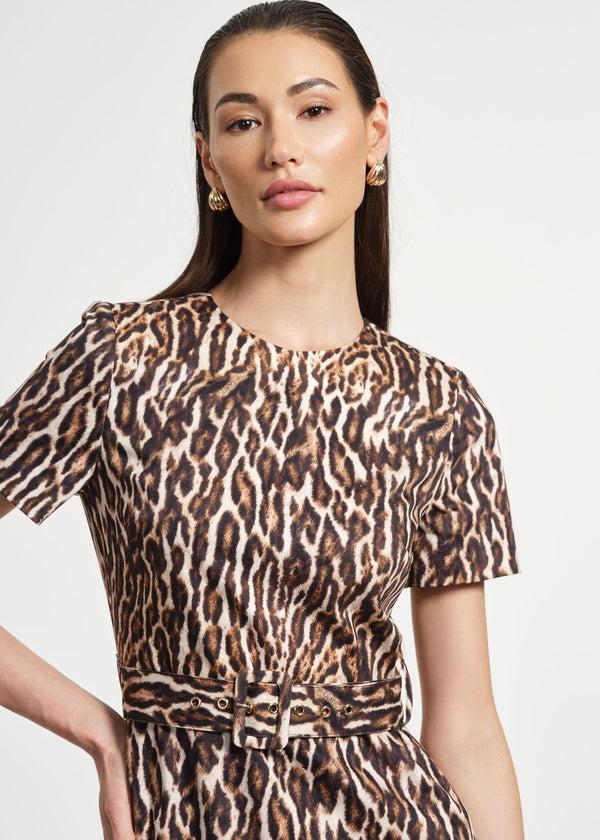 Isaac Mizrahi New York Belted Pleated Short Dress