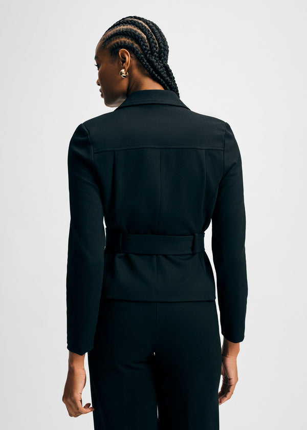 Isaac Mizrahi New York Belted Ponte Jacket
