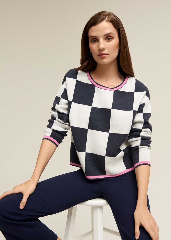 isaac mizrahi new york Checker Board Sweater