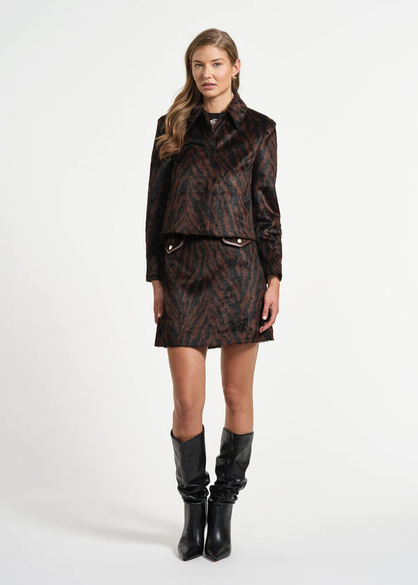 isaac mizrahi new york Faux Fur Cropped Jacket