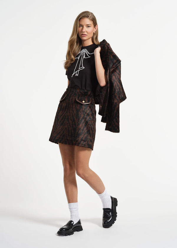 isaac mizrahi new york Faux Fur Mini Skirt