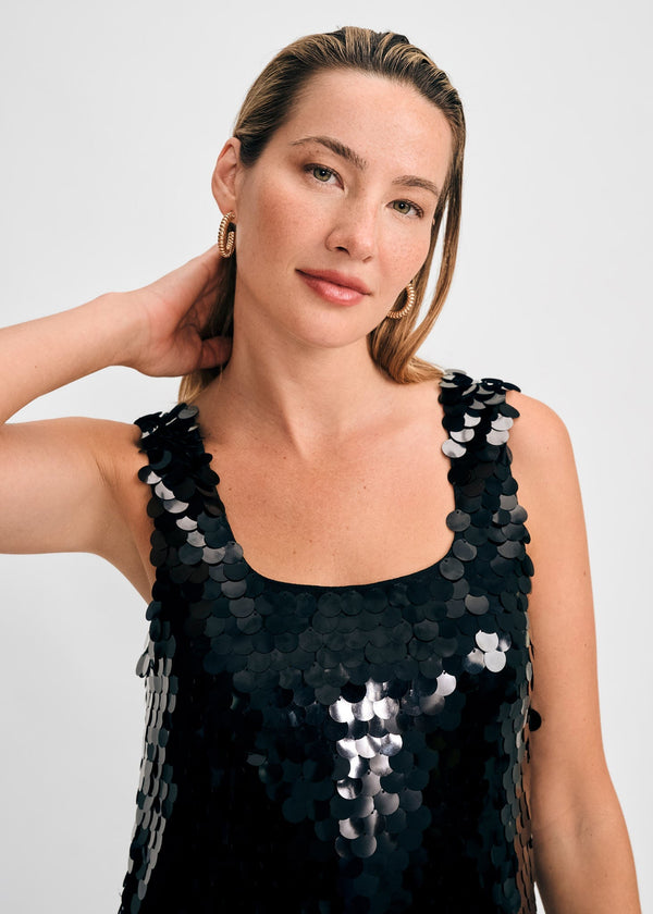 Isaac Mizrahi New York Paillette Tank Dress