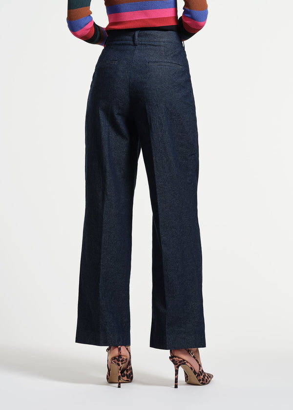 Isaac Mizrahi New York Pleated Denim Pant