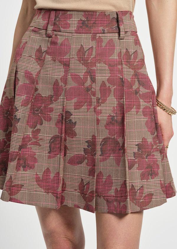 Isaac Mizrahi New York Pleated Plaid Mini Skirt