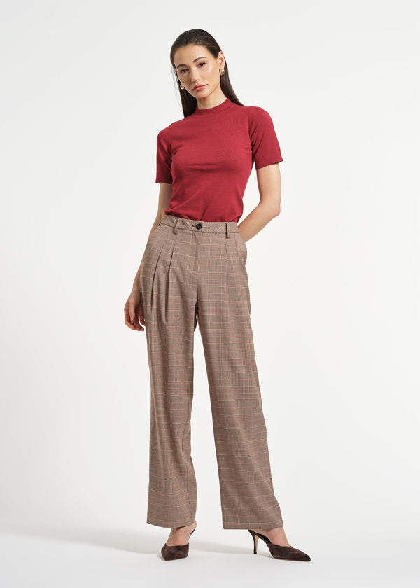 isaac mizrahi new york Pleated Plaid Pant