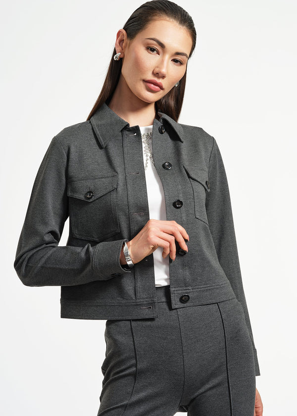 isaac mizrahi new york Ponte Crop Jacket