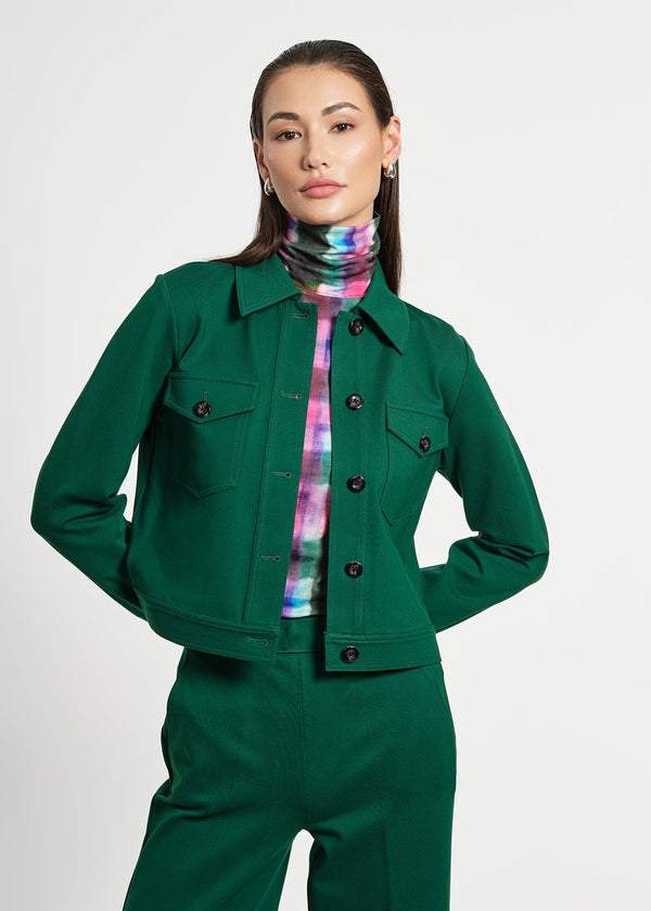 isaac mizrahi new york Ponte Crop Jacket