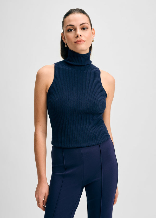 isaac mizrahi new york Rib Turtleneck Shell Tank