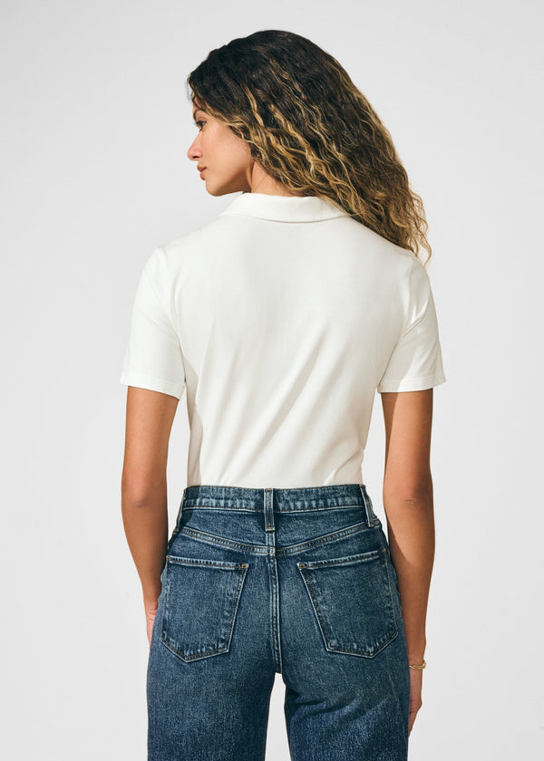 Isaac Mizrahi New York Ruffle Detail Peter Pan Tee