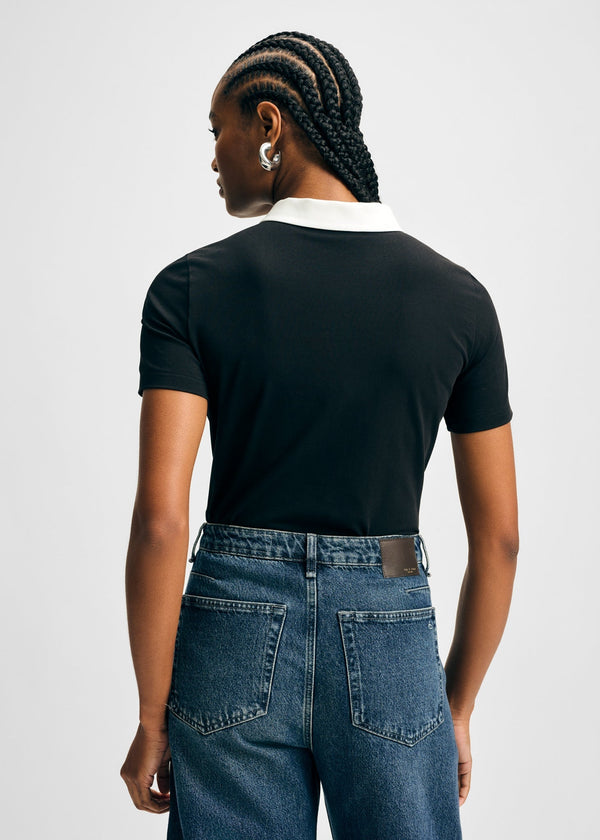 Isaac Mizrahi New York Ruffle Detail Peter Pan Tee