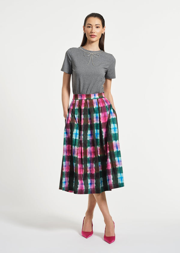 isaac mizrahi new york Sateen Midi Full Skirt