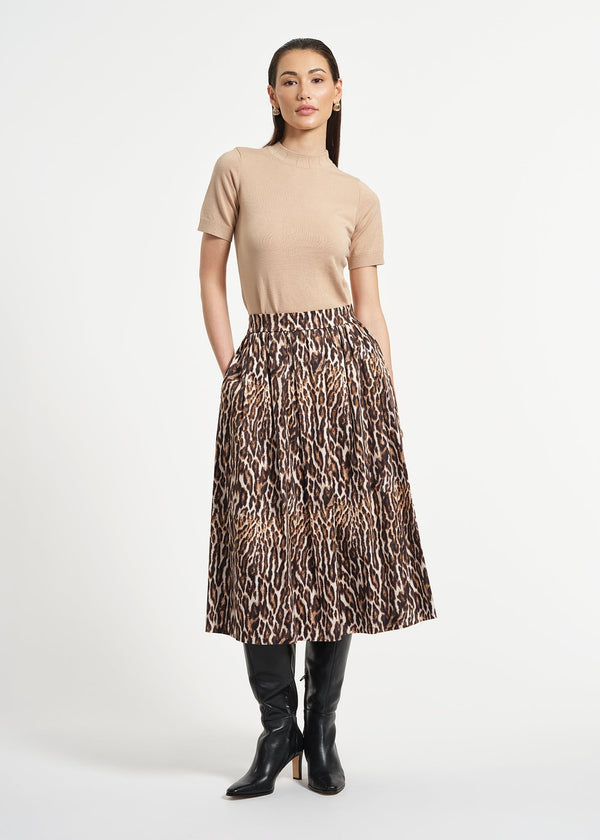 isaac mizrahi new york Sateen Midi Full Skirt