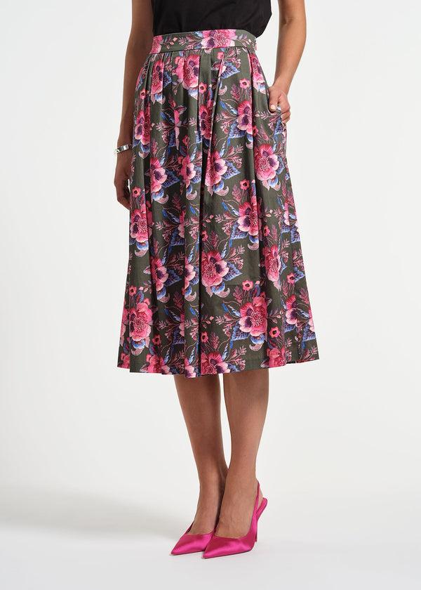 isaac mizrahi new york Sateen Midi Full Skirt