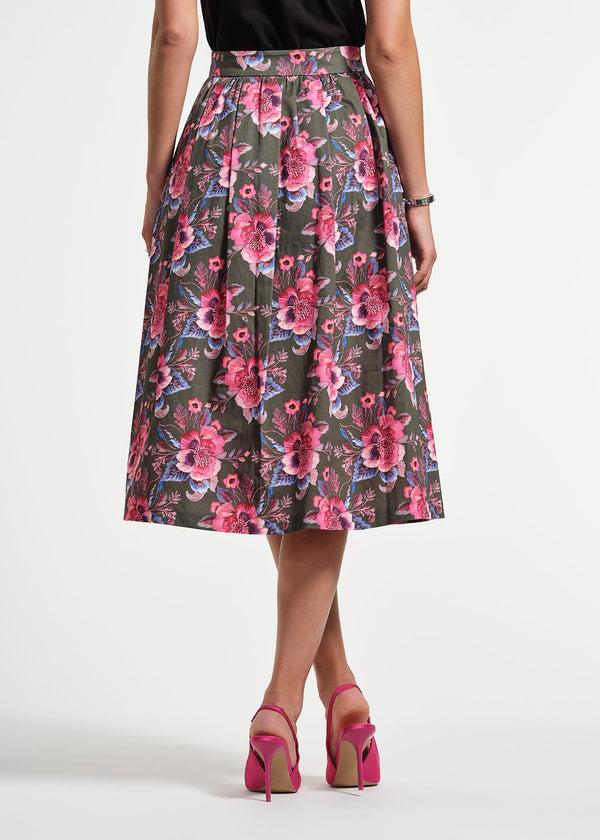 Isaac Mizrahi New York Sateen Midi Full Skirt
