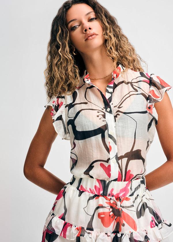 isaac mizrahi new york Sleeveless Ruffle Blouse