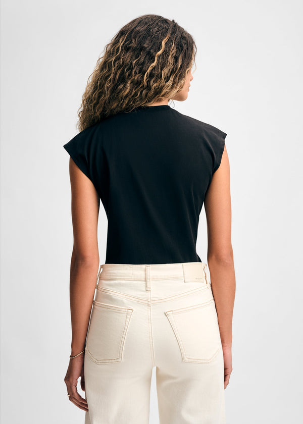 Isaac Mizrahi New York Twist Neck Short Sleeve Tee