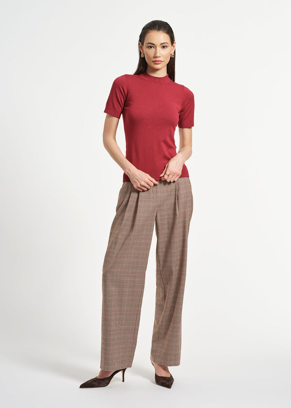 isaac mizrahi new york Mock Neck Short Sleeve Sweater