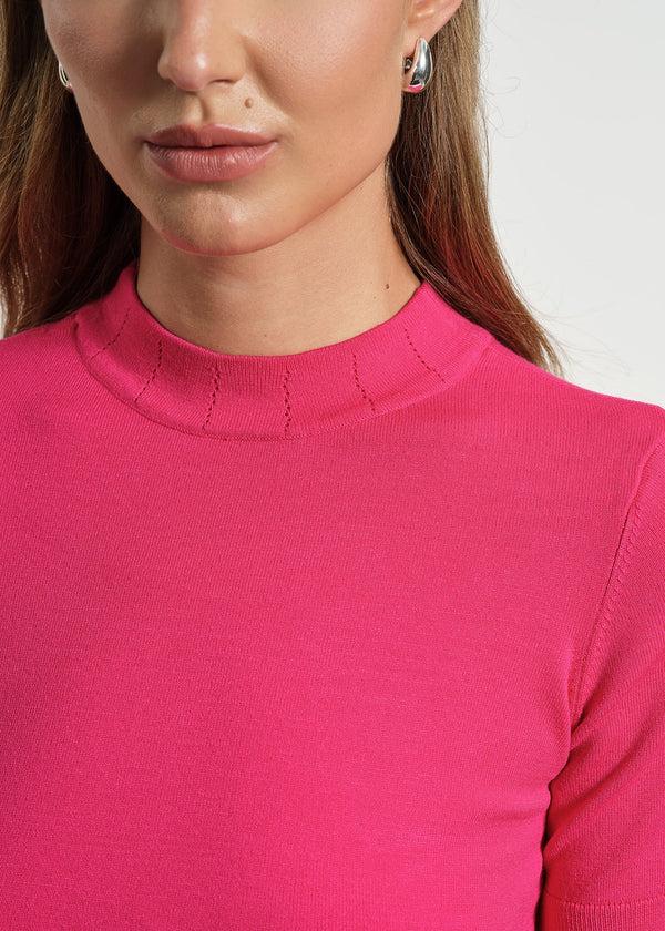 Isaac Mizrahi New York Mock Neck Short Sleeve Sweater